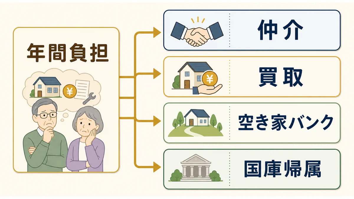 地方の空き家を持ち続ける負担の図